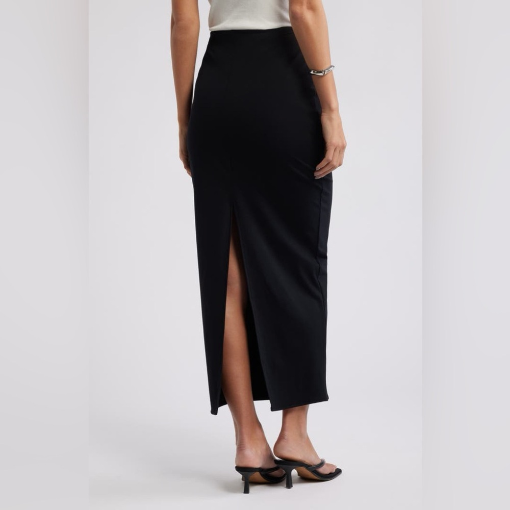 Open Edit‎ Smooth Edit Maxi Skirt Size Small Black New With Tags - Picture 3 of 8